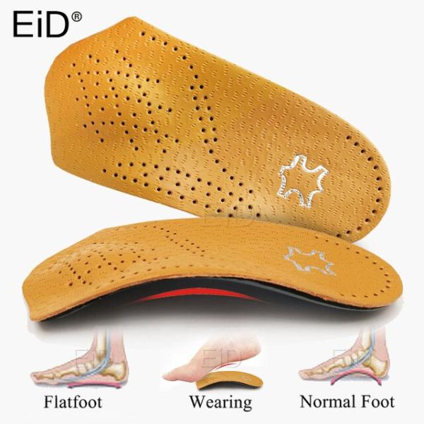 Eid-男性と女性のための革の整形外科用インソール,平らな足の健康のためのインソール,痛みの緩和,ア...