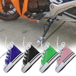 1pcオートバイスタンドかわいいミニキャンバスシューズのサイド用スタンドオートバイ自転車靴形状足カバー支持体側キックスタンドスタンド