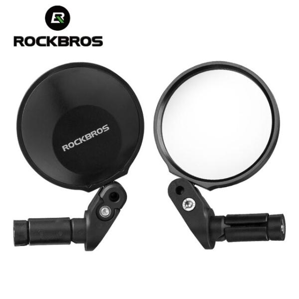 Rockbrso-オートバイ用HDディスプレイ付きバックミラー,調整可能なワイドハンドルバー,360...