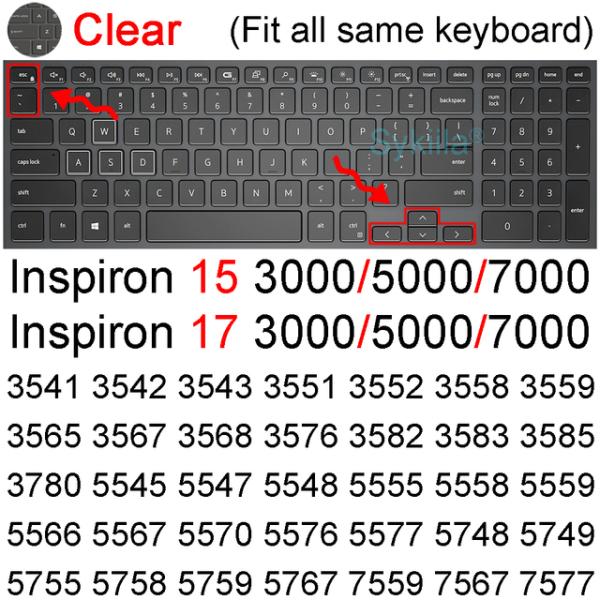 キーボードカバー シリコン キーボード Dell inspironのキーボードカバー,15 17 3...