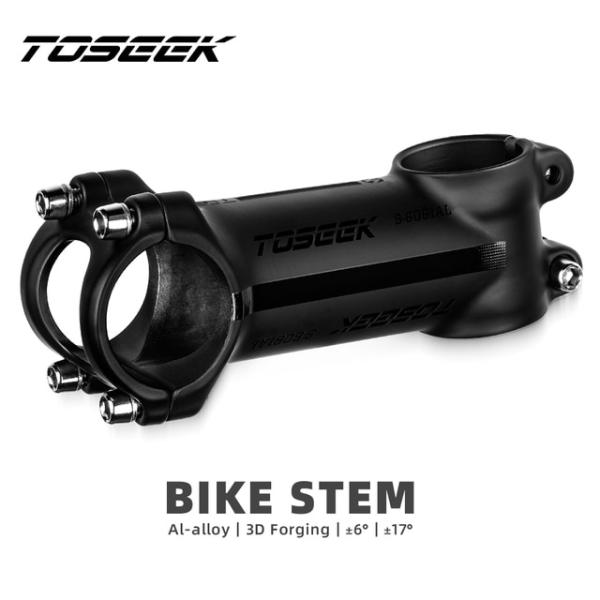 Toseek-超軽量アルミニウム自転車ハンドルバー,6/17度,mtbステム50mm-120mm,マ...