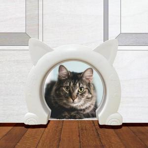 内部猫のドアの形をした穴の開いた簡単な隠しボックス,猫と犬のための屋外のシンプルな設置,フラップなし｜cyukusou