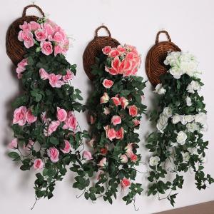 人工花の吊り下げられたバラ,80cm,偽物の植物,花,結婚式,パーティー,バルコニーの装飾用｜cyukusou
