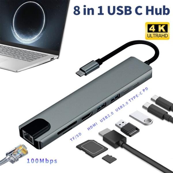 USB Type Cドッキングステーション,USB Cハブ,3.0アダプター,8 in 1,Hdmi...