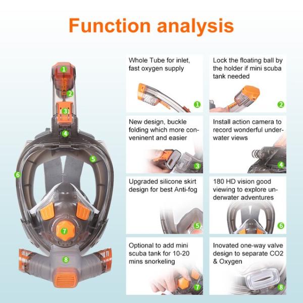 スキューバダイビングタンク/機器スキューバダイビングマスク水泳/水中マスクシュノーケル大人と青年のた...
