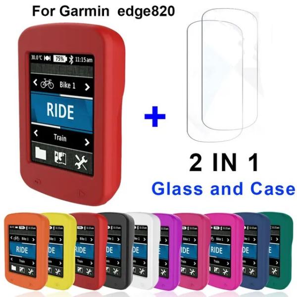 Garmin Edge 820用のGPSおよびシリコン保護フィルム,自転車コンピュータースクリーン用...