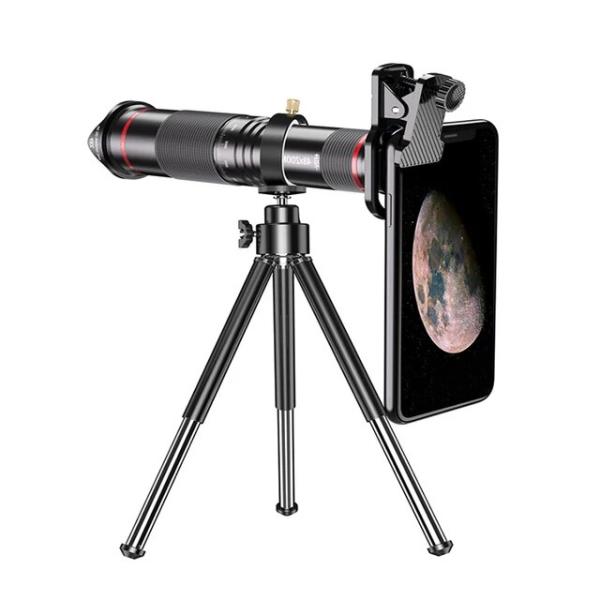 48x超望遠ズームレンズ携帯電話レンズ強力な単眼金属望遠鏡携帯電話HD望遠レンズ (三脚付き) キャ...