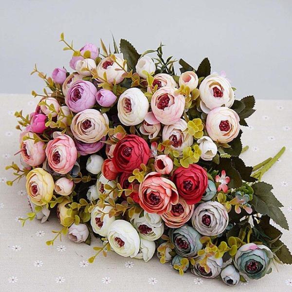 絹のバラの花束,10個/パケット,偽の植物,結婚式,新年,クリスマスの装飾用,造花