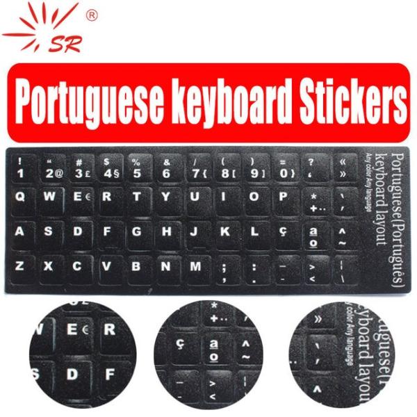 Sr portugal-コンピューターとラップトップ用のキーボードステッカー,3色,マットシルバー,...