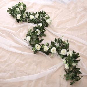 絹のような人工バラの吊り花,壁の装飾,偽の葉,花輪,ロマンチックな結婚式の家の装飾｜cyukusou