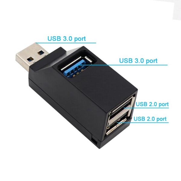 Usb 3.0 hubアダプター,ミニスプリッターボックス,3ポート高速,pc,ラップトップ,uディ...