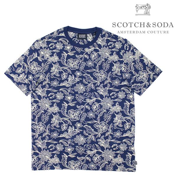 SCOTCH&amp;SODA  スコッチアンドソーダ Tシャツ 半袖 カットソー ボタニカルプリント 花柄...