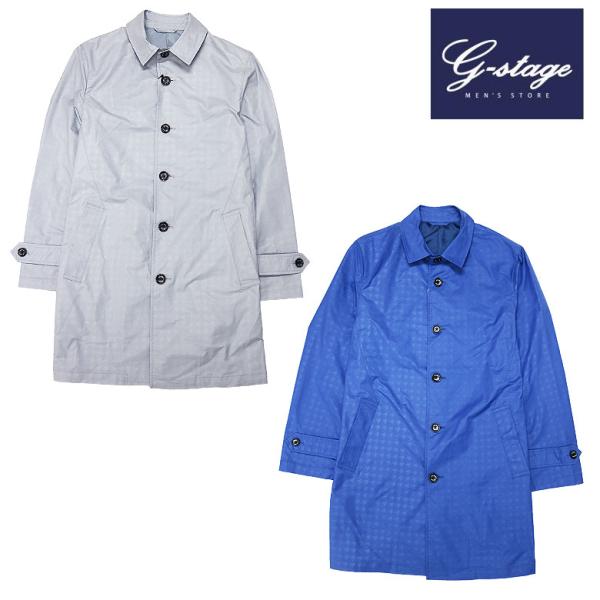 g-stage ジーステージ ステンカラーコート ロングコート 撥水ストレッチ シャドー千鳥プリント...