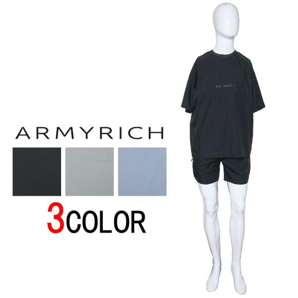 ARMYRICH アーミーリッチ ストレッチナイロンTシャツセットアップ 半袖 軽量 速乾 短パン ...