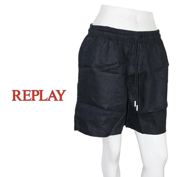 REPLAY リプレイ ピュアリネンリゾートショーツ スイムショーツ 水着 ショーツ 夏 海 ソリッ...