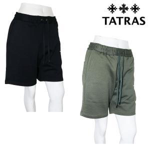 TATRAS タトラス ショートパンツ ショーツ スウェットショーツ FUSSA フッサ クロスロゴ メタルプレート調 シルケット加工 上質感 メンズ｜d-bland