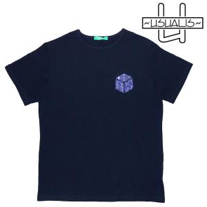 USUALIS ウザリス Tシャツ 半袖 カットソー DICE DESIGN S/S T-SHIRT ラインストーン スワロ メンズ イタリアブランド｜d-bland