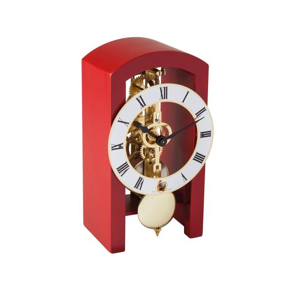 振り子時計 置き時計 機械式 輸入時計 レトロ レッド 木製 ドイツ