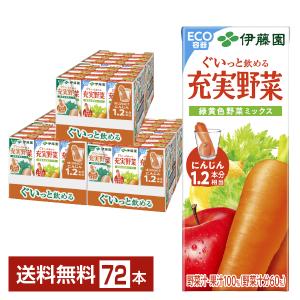充実野菜 伊藤園 緑黄色野菜ミックス 200ml 紙パック 96本 (24本入×4