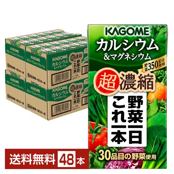 カゴメ 野菜一日これ一本 超濃縮 カルシウム＆マグネシウム 125ml 紙パック 24本×2ケース（...