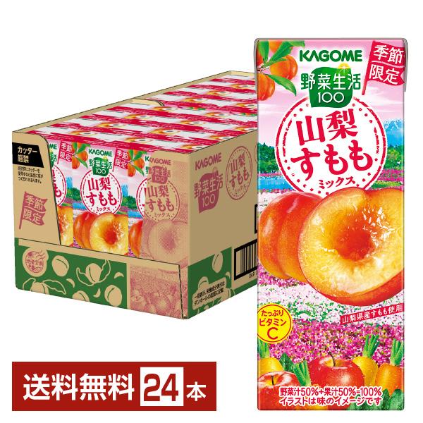 季節限定 カゴメ 野菜生活100 山梨すももミックス 195ml 紙パック 24本 1ケース 送料無...