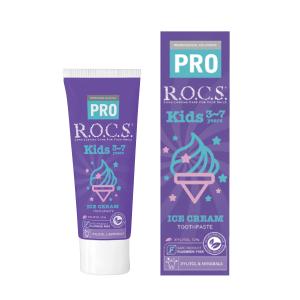 R.O.C.S. (ロックス) PRO アイスクリーム香味 1本(45g) 子供用 歯磨き剤｜d-fit