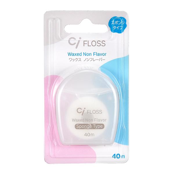 Ciフロス スポンジタイプ ワックス・ノンフレーバー 40m(メール便12点まで)