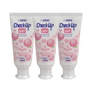 歯磨き粉 ライオン チェックアップ ジェル ピーチ 3本（60g）(メール便2点まで)