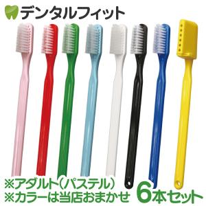 PHB 歯ブラシ アダルト パステル / 6本入り　(キャップ付) ※カラーは当店おまかせ (メール便4点まで)
