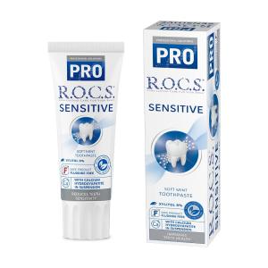 R.O.C.S. (ロックス) PRO  センシティブ ソフトミント 1本(94g)【ROCS PRO SENSITIVE フッ素不使用 天然由来成分 歯磨き剤】｜d-fit