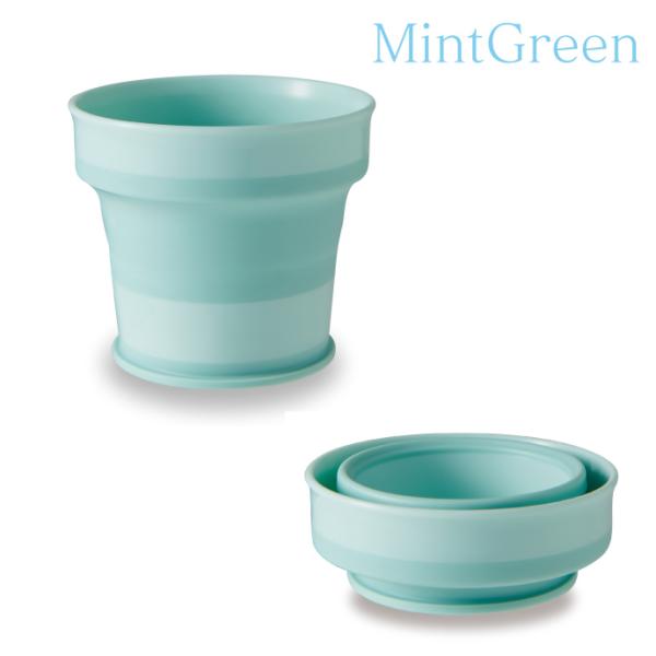 伊勢藤 小さくたためる携帯うがいコップ 1個 収納ケース付き（ミントグリーン)【ISETO うがいカ...