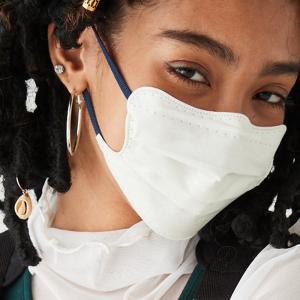 D.masque［オフホワイト × ブルーグレー］5枚入り For Ladies'