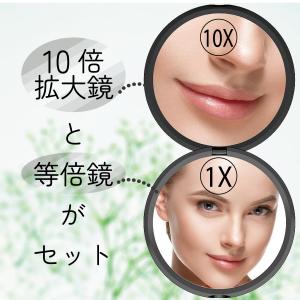 コンパクトミラー 手鏡 拡大鏡 両面鏡 10倍...の詳細画像1