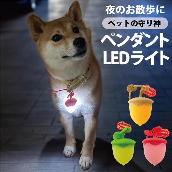 犬 お散歩 ペンダント LED 充電式 光る 犬 猫 夜間 散歩 安全 セーフティーライト リード ...