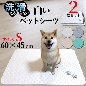 ペットシーツ 洗える 2枚セット ペットマット おしっこマット 猫 犬 おしっこパッド トイレシート 防水 滑り止め 漏れ防止 速乾 サイズS 60×45cm