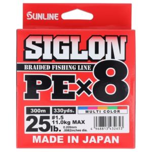 【在庫あり】 サンライン(SUNLINE) SIGLON PE ×8 300m 1.5号 マルチカラー　【ネコポス・メール便 対象商品】[ソルトルアーライン]｜d-park