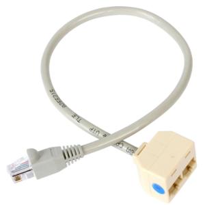 RJ45 RJ45モジュラー分岐スプリッタ 1x メス LANケーブル分配二股アダプタ