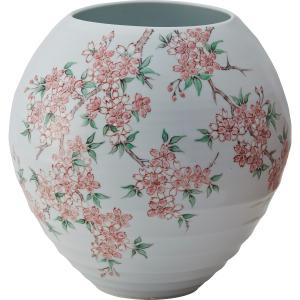 花瓶 金龍窯 有田焼 古伊万里 伝統工芸士 江口天童作 金彩桜花鳥図鶴首