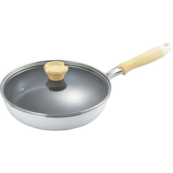 ナチュラプラス IH対応ガラス蓋付フライパン(26cm) NRP-04