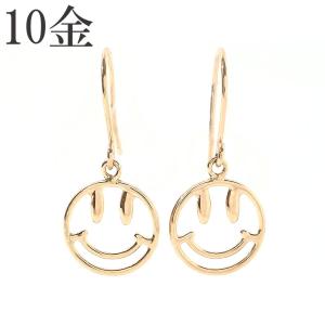 ピアス スマイル 10金 10k ニコちゃん k10 レディース