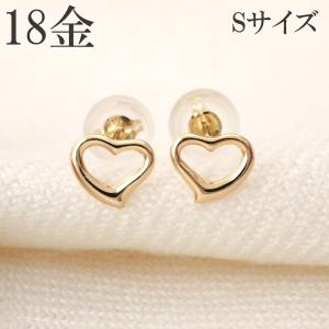 18金　ダイヤ　ハート型ピアス 18金 ダイヤモンドピアス K18 ピンクゴールド ハートピアス 4月