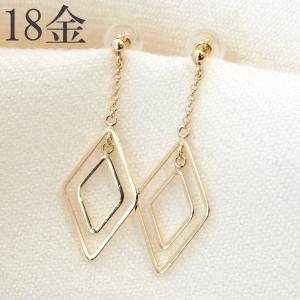 アメリカンピアス k18 18金 チェーン 18k ピアス シンプル スパイラル