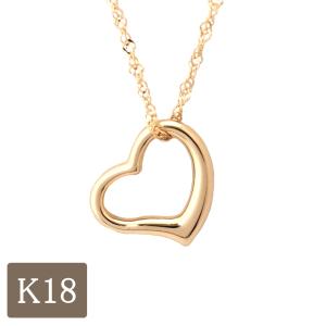 ネックレス 18k ハート 18金 k18 オープンハート ゴールド