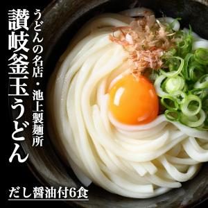 爆買 池上製麺所 釜玉うどん 6食 だし醤油付 うどん 香川 讃岐 讃岐うどん さぬ...