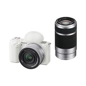 ★ソニー / SONY VLOGCAM ZV-E10X ダブルズームレンズキット [ホワイト]【デジ...