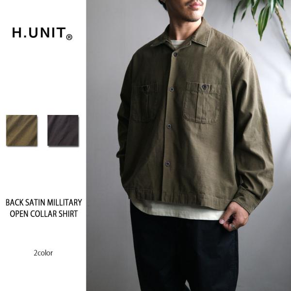 2026秋冬新作 H.UNIT Back Satin Military Open Collar Sh...