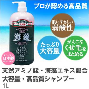 大容量1L 天然アミノ酸 海藻エキス配合 高品質 プロフェッショナルアミノ海藻 シャンプー 1000ml 弱酸性 くせ毛