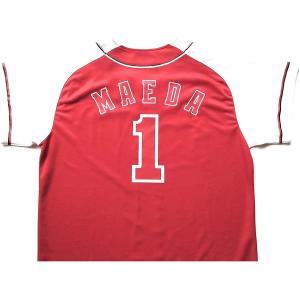 優良配送 (USED品/中古品) 広島東洋カープ Carp 前田智徳 1 ヘンリーネックTシャツ (...