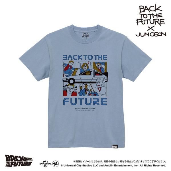 Back to the Future × JUN OSON スチール Tシャツ アシッドブルー