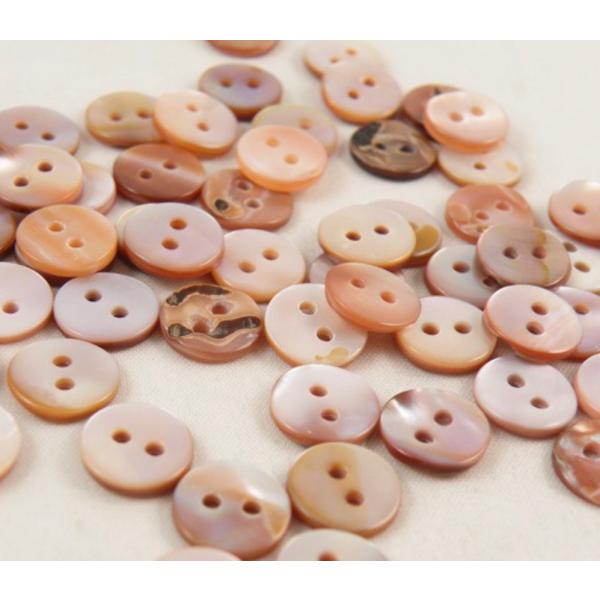 貝ボタン 12.5mm 貝 2穴　桜色　1個入 天然素材